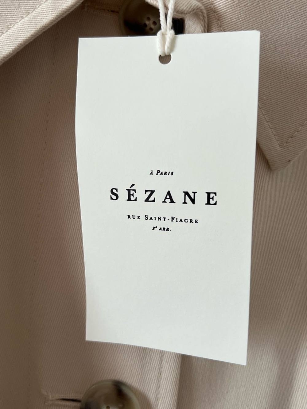 Sezane Clyde Trench in Ecru - Picture 3 of 3